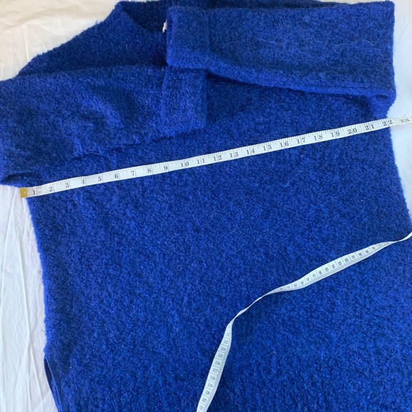 WRAP London Blue Cotton Alpaca Sweater Size US 8/10 - Picture 9 of 10